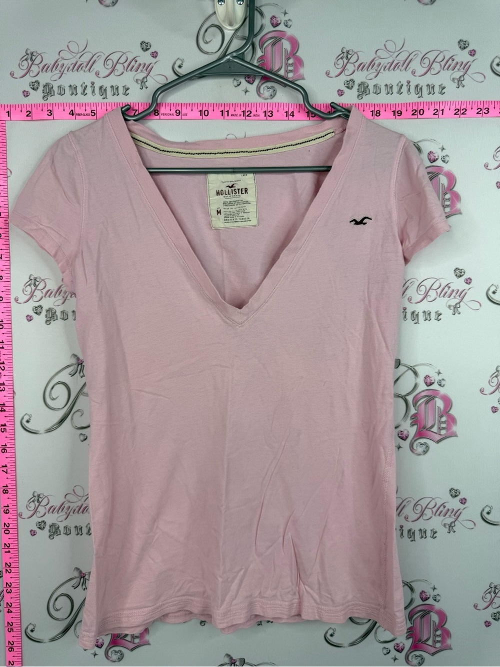 Hollister tshirt deep v Women's Pink V-Neck Tee